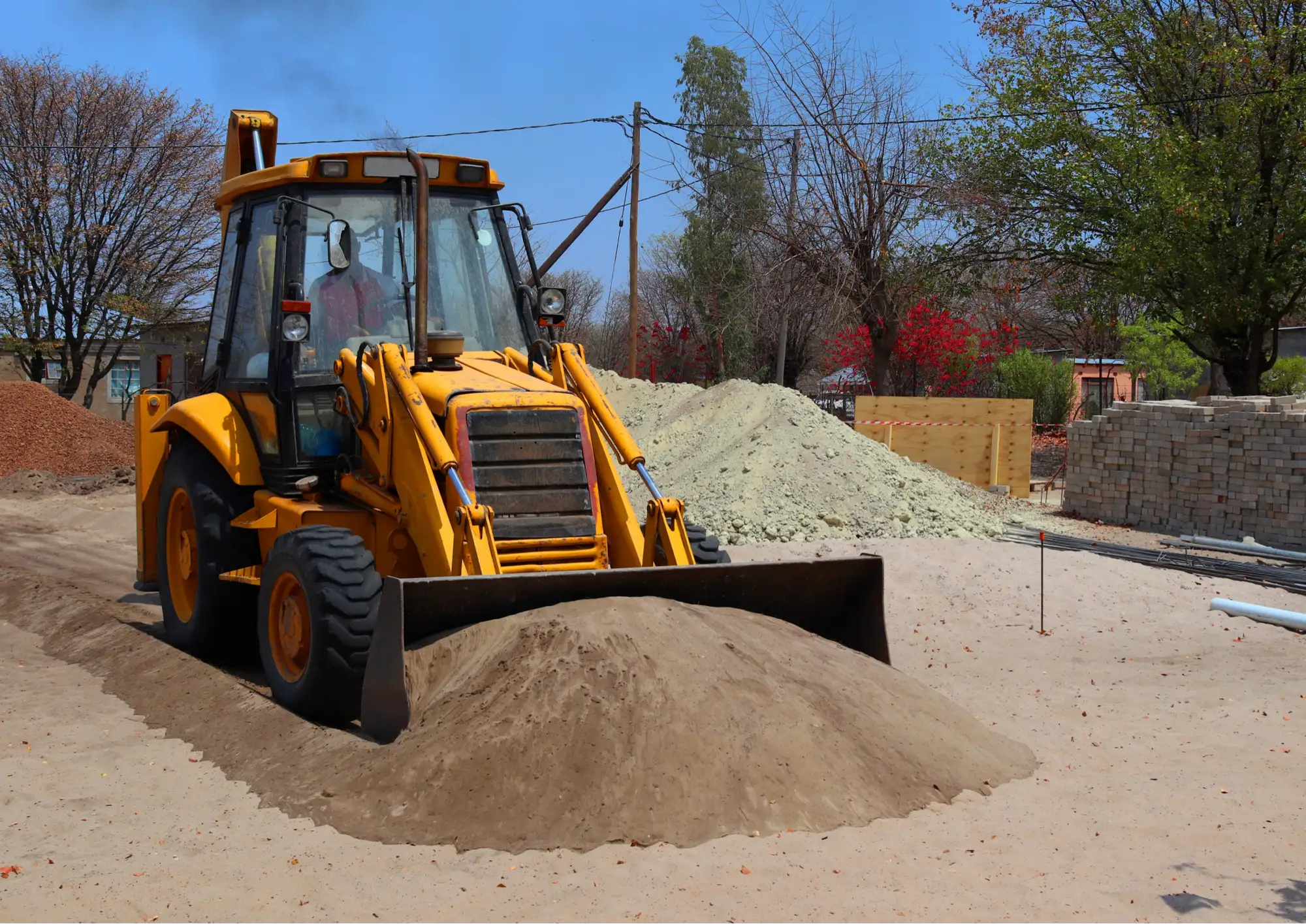 Excavator working on a civil engineering site