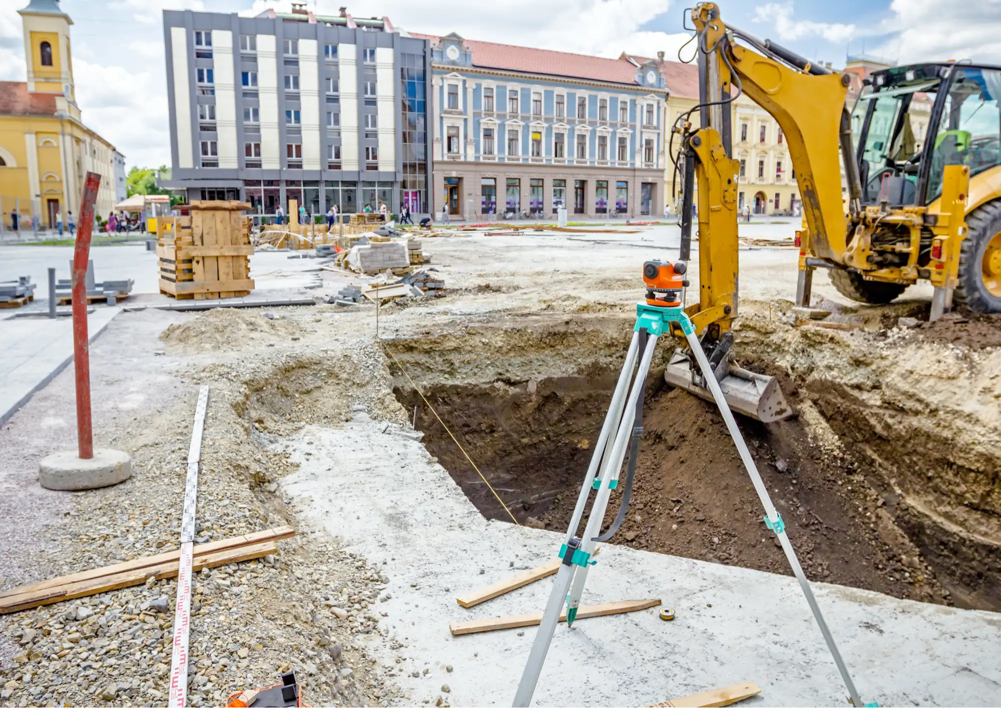 Site surveying at a civil engineering project